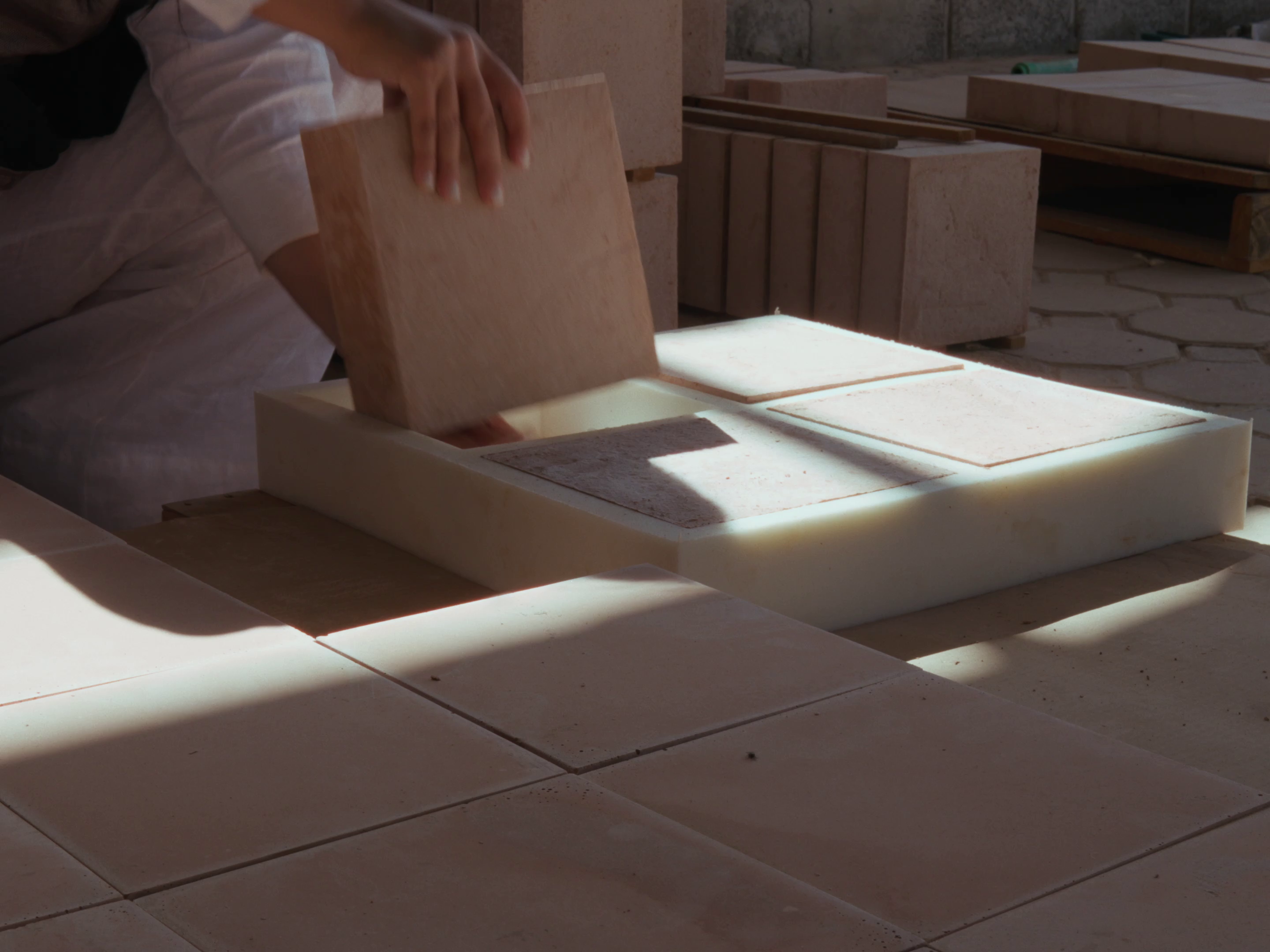 Cured Datecrete carefully de-molded, ready for refining and surface finishing.