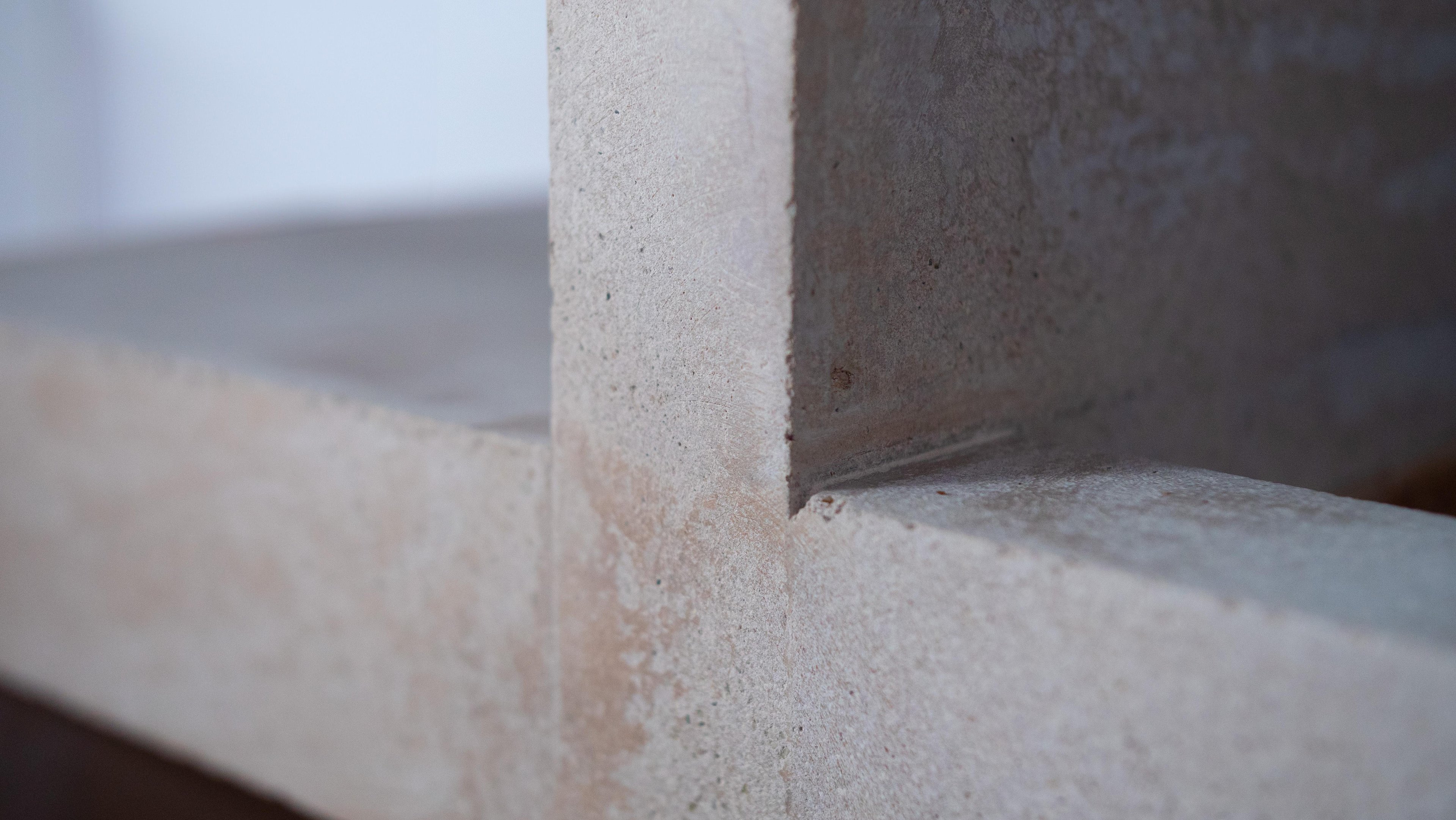 Close-up shot of the Datecrete Bonsai Bench.