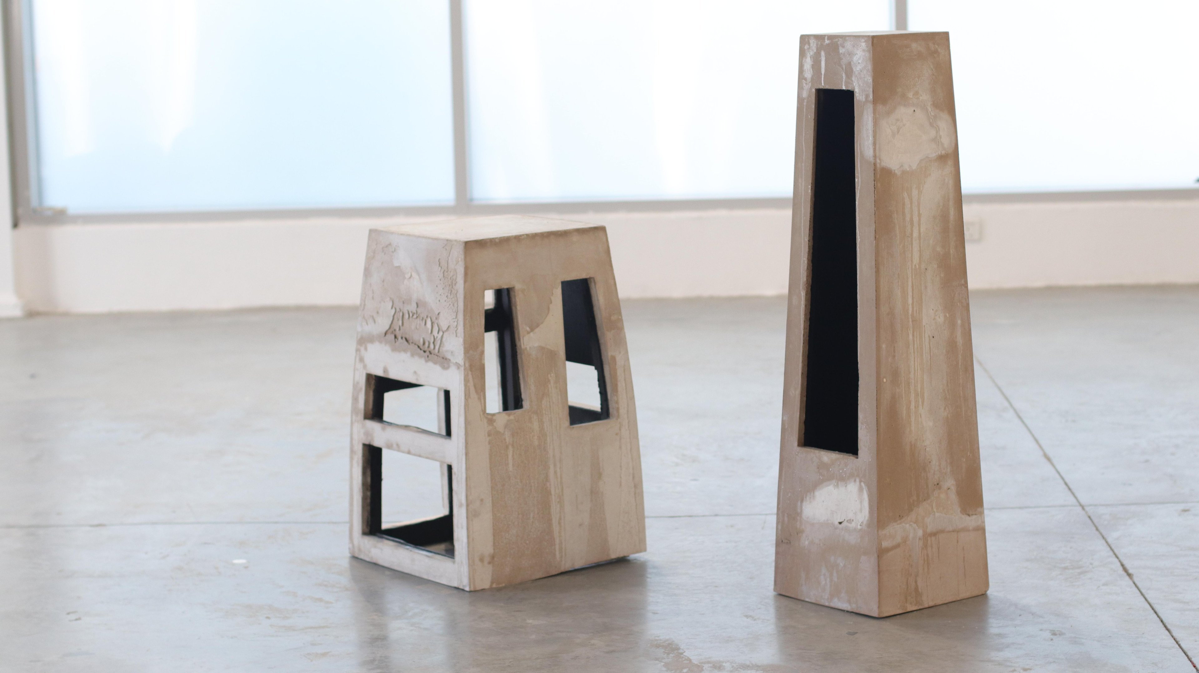 Two sculptures of the Greener Pastures series.